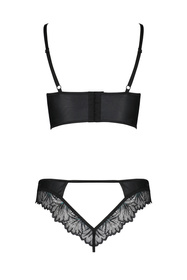 Passion Astrida bikini Nocna komplet biustonosz + stringi, black