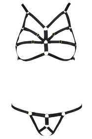Passion Armanda set Nocna komplet biustonosz + stringi, black