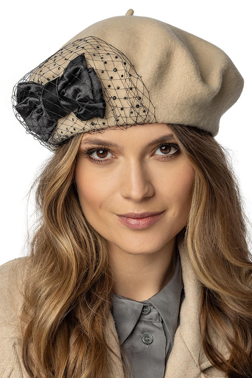 Vivisence 7081 Nakrycie głowy beret, beżowy
