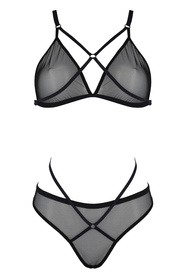 Passion Varella set Nocna komplet biustonosz + figi, black