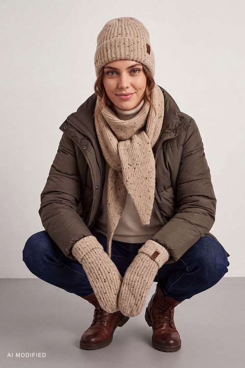 Vivisence 70126 KMPL Комплект шапка + шарф + рукавички, карамельний