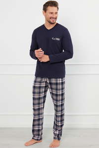 Italian Fashion Edwin dł.r. dł.sp. Nocna piżama, granat/druk