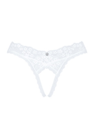 Obsessive Heavenlly crotchless thong Majtki stringi otwarte, biały