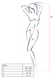 Passion BS011 Body bodystocking, black