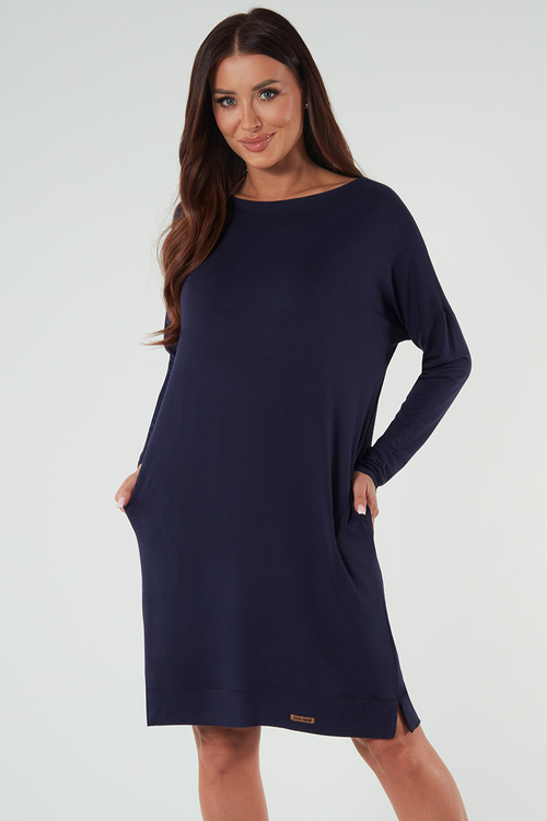 Italian Fashion Akord tunika dł.r. Sukienka homewear, granat