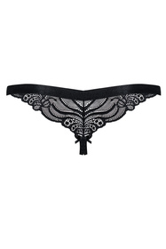 Obsessive 828-THC-1 Majtki stringi otwarte, czarny