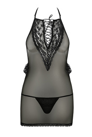 Passion Erza chemise Nocna komplet koszulka + stringi, black
