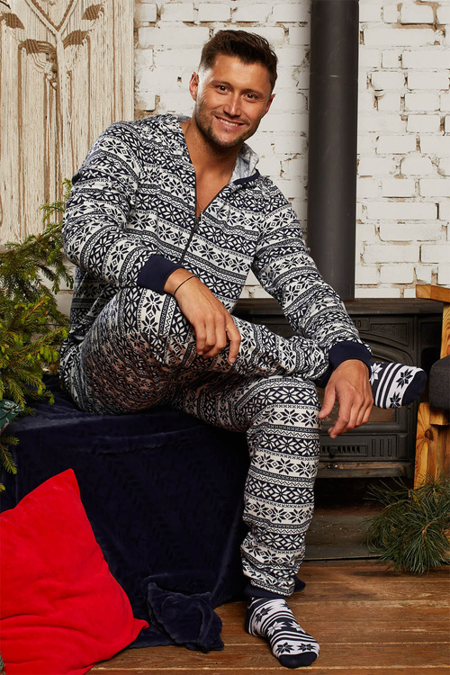 Italian Fashion Alaska Men dł.r. dł.sp. Nocna kombinezon, granat