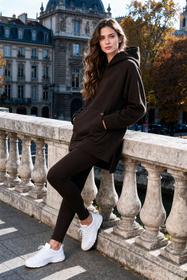 Vivisence 9207kmpl Komplet legginsy + bluza, brązowy