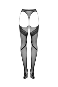Obsessive Crotchless Tights S336 Wyrób pończoszniczy rajstopy, czarny