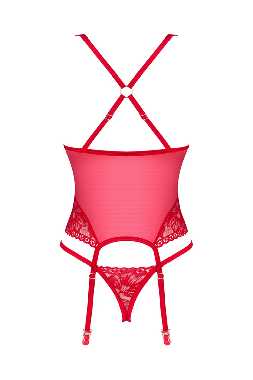Obsessive Lacelove corset Gorset sexy, czerwony