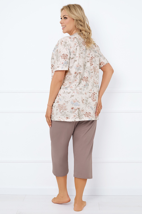 Italian Fashion Ermida kr.r. sp.3/4 Nocna piżama, druk/cappuccino