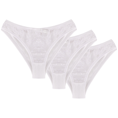 Wol-Bar Soft Pretty 3-pak Majtki figi, biały