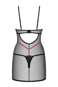 Obsessive Novenes chemise Nocna komplet koszulka + stringi, black