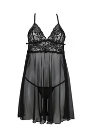 Avanua Leslie chemise Nocna komplet koszulka + stringi, black