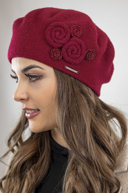 Vivisence 7037Kmpl Komplet beret+szalik, bordowy