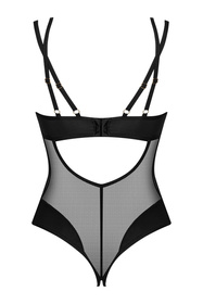 Obsessive Nesari crotchless teddy Body sexy, czarny