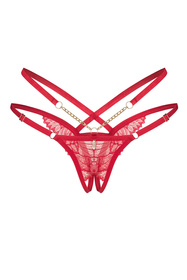 Obsessive Matildea crotchless thong Majtki stringi otwarte, czerwony
