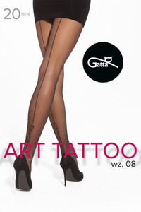 Gatta Tattoo 08 20 DEN Wyrób pończoszniczy rajstopy, nero