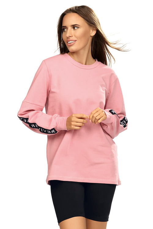 Reviver F5583 Bluza nierozpinana, pudrowy róż