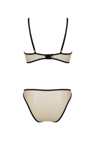 Passion Lorina set Nocna komplet biustonosz + stringi, beige