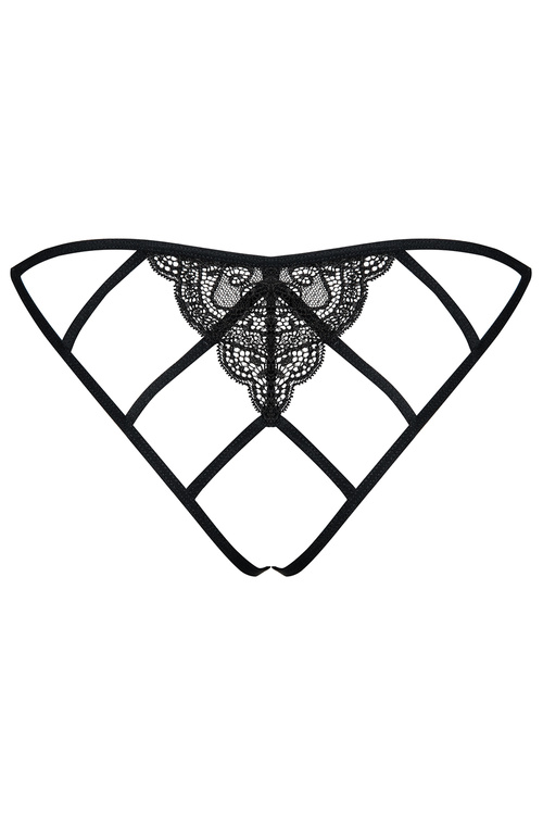Obsessive Miamor crotchless panties Majtki figi otwarte, czarny