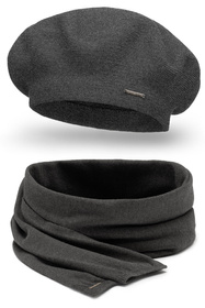 Vivisence 7005Kmpl Komplet beret+szalik, ciemnoszary