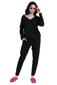 Italian Fashion Karina dł.r. dł.sp. Dres homewear, czarny