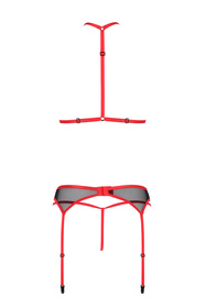 Passion Satara set Nocna komplet biustonosz + stringi, red
