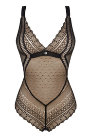 Obsessive Estiqua teddy Body sexy, czarny