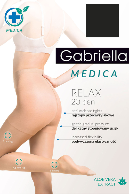 Gabriella Medica Relax 20 DEN Code 110 Wyrób pończoszniczy rajstopy, nero
