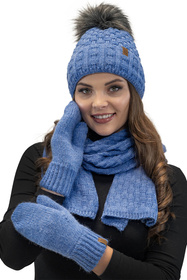 Vivisence 7015R Rękawiczki dzianinowe z 1 palcem, jeans