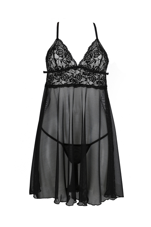 Avanua Leslie chemise Nocna komplet koszulka + stringi, black