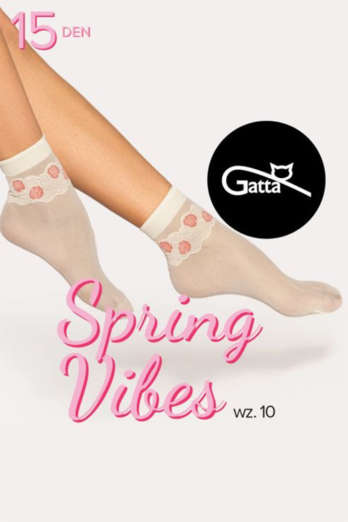 Gatta Spring Vibes 10 15 DEN Wyrób pończoszniczy skarpetki, sabbia-red