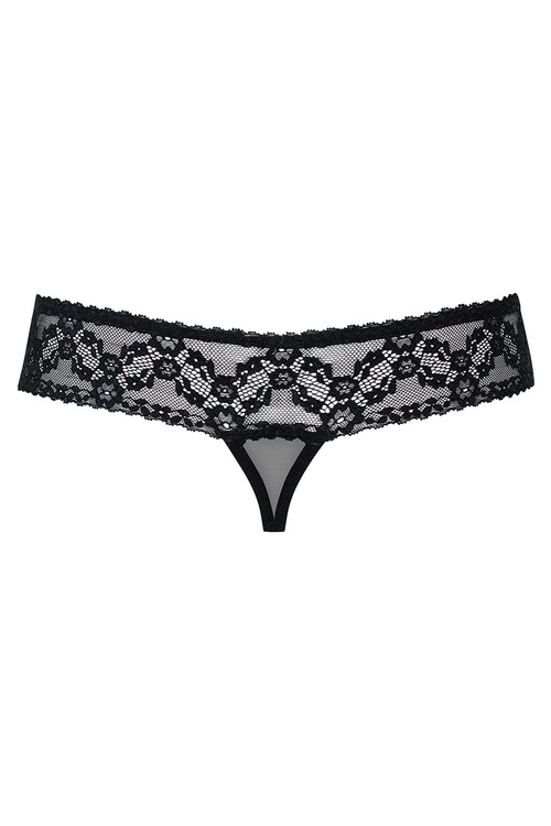 Obsessive 837-THC-1 Majtki stringi otwarte, czarny