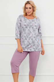 Italian Fashion Ardila r.3/4 sp.3/4 Nocna piżama, druk/wrzos