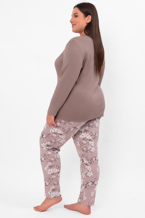Italian Fashion Kimuri dł.r. dł.sp. Nocna piżama, cappuccino/druk