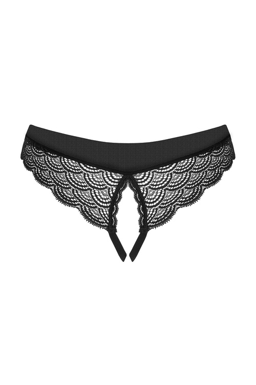 Obsessive Chemeris crotchless panties Majtki figi otwarte, czarny