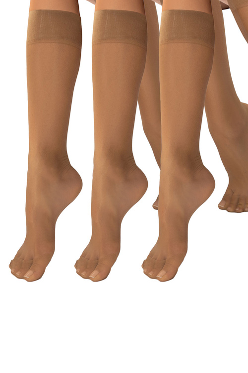Vivisence 8400 3-pack Classic 20 DEN Wyrób pończoszniczy podkolanówki, beige