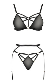 Passion Meggy set Nocna komplet biustonosz + stringi, black