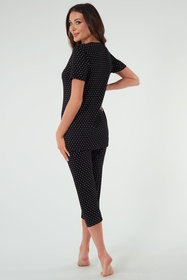 Italian Fashion Puntini kr.r. sp.3/4 Nocna piżama, druk/czarny