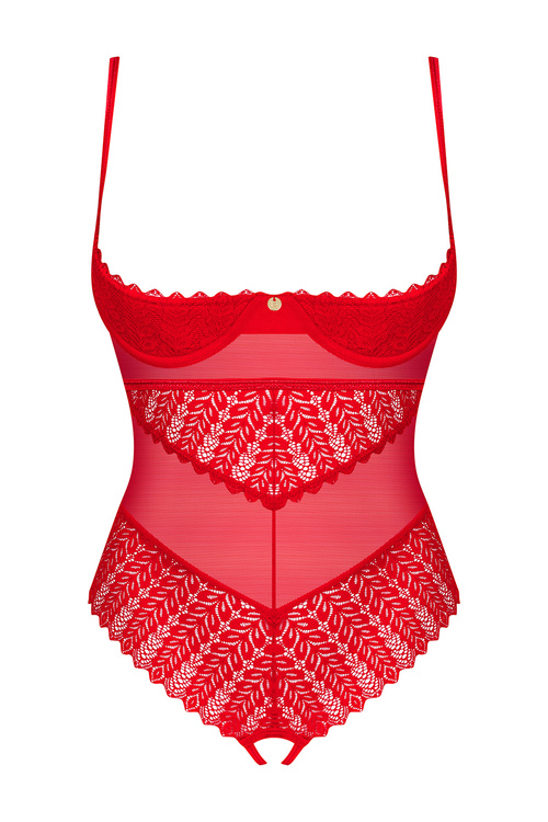 Obsessive Ingridia crotchless teddy Body sexy, czerwony
