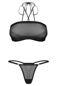 Obsessive Orinelle 2-pcs set Nocna komplet biustonosz + stringi, black