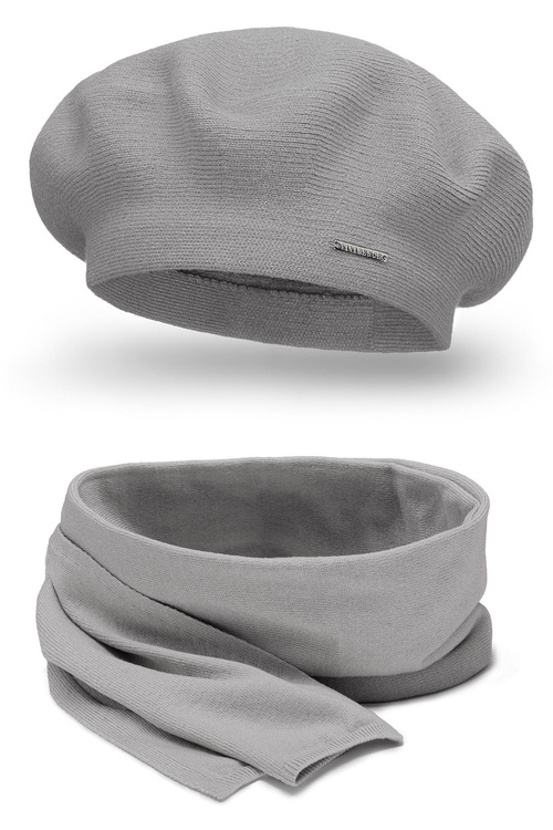 Vivisence 7005Kmpl Komplet beret+szalik, jasnoszary