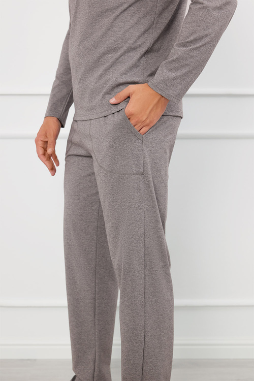 Italian Fashion Ludwik dł.r. dł.sp. Nocna piżama, śr.melanż