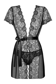 Obsessive Alluria peignoir Nocna peniuar, czarny