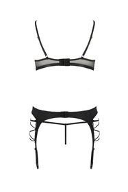 Avanua Quella set Nocna komplet biustonosz + stringi + pas do pończoch, black