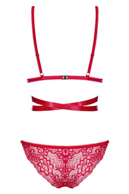 Obsessive Lovlea set Nocna komplet biustonosz + figi, czerwony