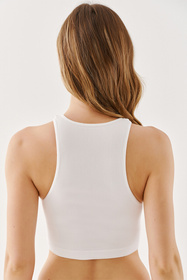 Gabriella Halter Rib Code 1203 Top fitness, bianco