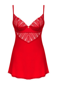Obsessive Ingridia chemise Nocna komplet koszulka + stringi, czerwony
